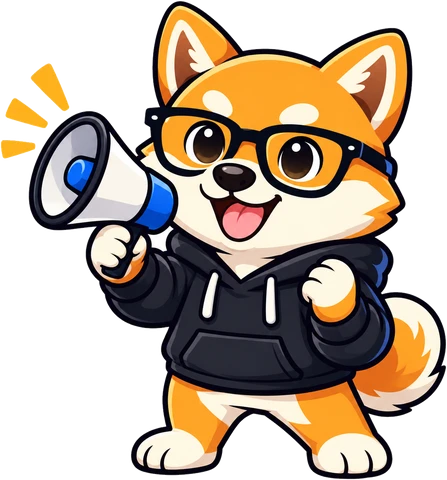 グラフを指し示すコーディング犬