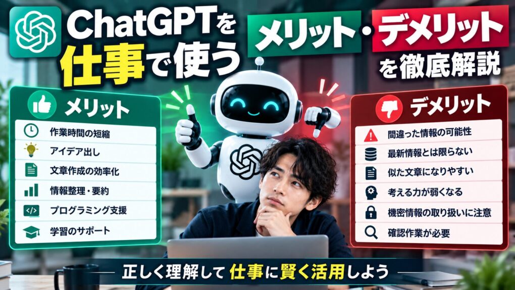 ChatGPTを仕事で使うメリット・デメリット｜導入前に知っておきたいAI活用の注意点を徹底解説